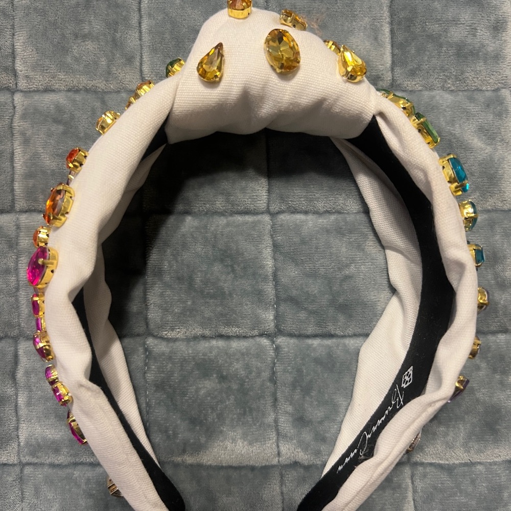 Brianna Cannon multi colored stones white head band. Never worn.